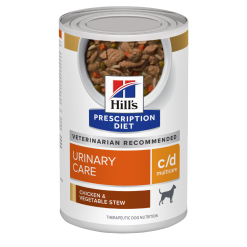 Hill’s Prescription Diet อาหารสุนัข สูตร Urinary Care c/d Canine Chicken Vegetable Stew อาหารชนิดเปียก สำหรับสุนัขมีปัญหาเรื่องนิ่ว สูตรไก่และผัก – 12.5 oz.