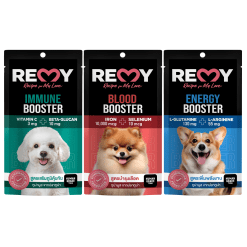 REMY Tuna Mousse Plus Energy Booster – เรมี่ ขนมมูสสุนัขเลียสูตรเพิ่มพลังงาน (15g.x4 pcs.)