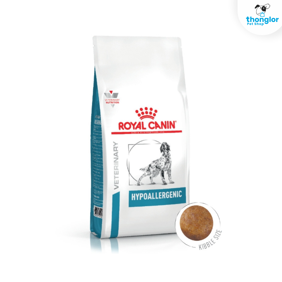 Royal Canin Veterinary HYPOALLERGENIC DOG อาหารเม็ดสุนัขพันธุ์กลางขึ้นไปประกอบการรักษา และทดสอบภาวะภูมิแพ้อาหาร