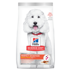 Hill’s Perfect Digestion Adult Dog 7+ Small Bites ฮิลล์ อาหารชนิดเม็ดสำหรับสุนัข สูตรไก่ อายุ 7 ปีขึ้นไป ปรับสมดุลลำไส้อึ – 1.58 kg.