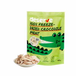 Deserve Freeze Dried Crocodile Meat – ดีเสิร์ฟ เนื้อจระเข้ฟรีซดรายแท้ สำหรับสุนัขและแมว แพ้ไก่ทานได้ 40g