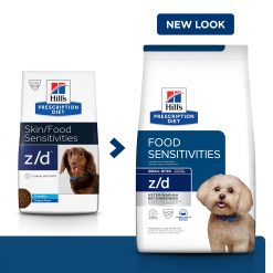 Hill’s Prescription Diet อาหารสุนัข สูตร Skin/Food Sensitivities z/d Canine Small Bites อาหารสุนัขเม็ดเล็กสำหรับรักษาโรคผิวแพ้ง่าย/แพ้อาหาร