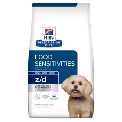 Hill’s Prescription Diet อาหารสุนัข สูตร Skin/Food Sensitivities z/d Canine Small Bites อาหารสุนัขเม็ดเล็กสำหรับรักษาโรคผิวแพ้ง่าย/แพ้อาหาร