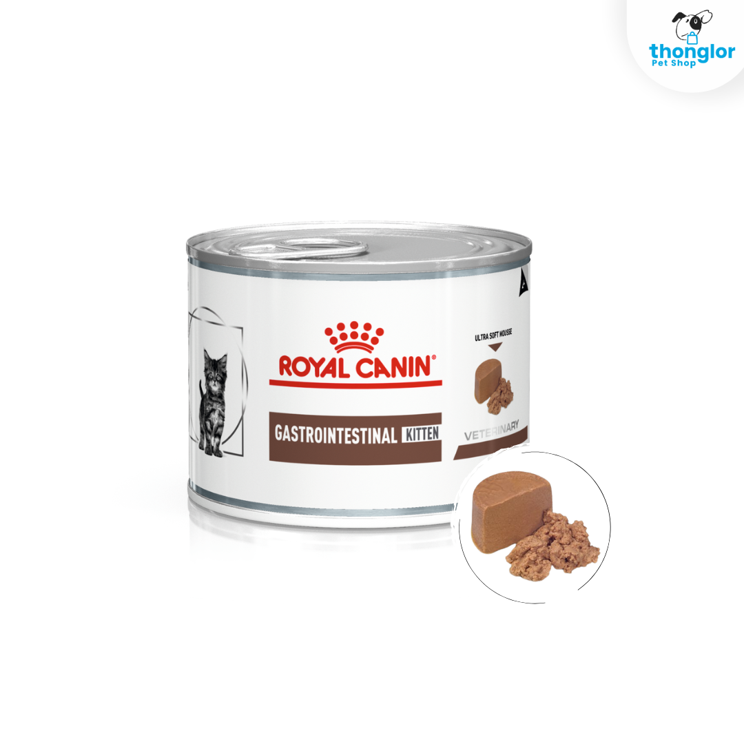 Royal Canin Veterinary GASTROINTESTINAL KITTEN ULTRA SOFT MOUSSE อาหารเปียกลูกแมวระบบทางเดินอาหาร 195g.