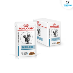 Royal canin Veterinary SKIN & COAT GRAVY อาหารเปียกแมวประกอบการรักษาโรคผิวหนังแพ้ง่าย