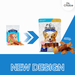 Dr.Choice Chicken Jerky Dog Snack – ด๊อกเตอร์ ช๊อยส์ ขนมเนื้อสันในไก่แท้อบแห้ง เกรดพรีเมียม โปรตีนสูง ไขมันต่ำ สำหรับสุนัข รวมชนิด