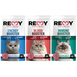 REMY Tuna Mousse Plus Energy Booster – เรมี่ ขนมมูสแมวเลียสูตรเพิ่มพลังงาน (15g.x 4pcs.)