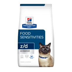 Hill’s Prescription Diet อาหารเเมว สูตร Skin/Food Sensitivities z/d Feline สำหรับแมวแพ้อาหาร ชนิดแห้ง-1.81 kg