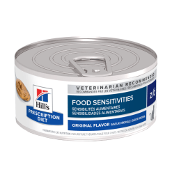 Hill’s Prescription Diet อาหารเเมว สูตร Skin/Food Sensitivities z/d Feline สำหรับแมวแพ้อาหาร ชนิดเปียก เเบบกระป๋อง -5.5 oz.