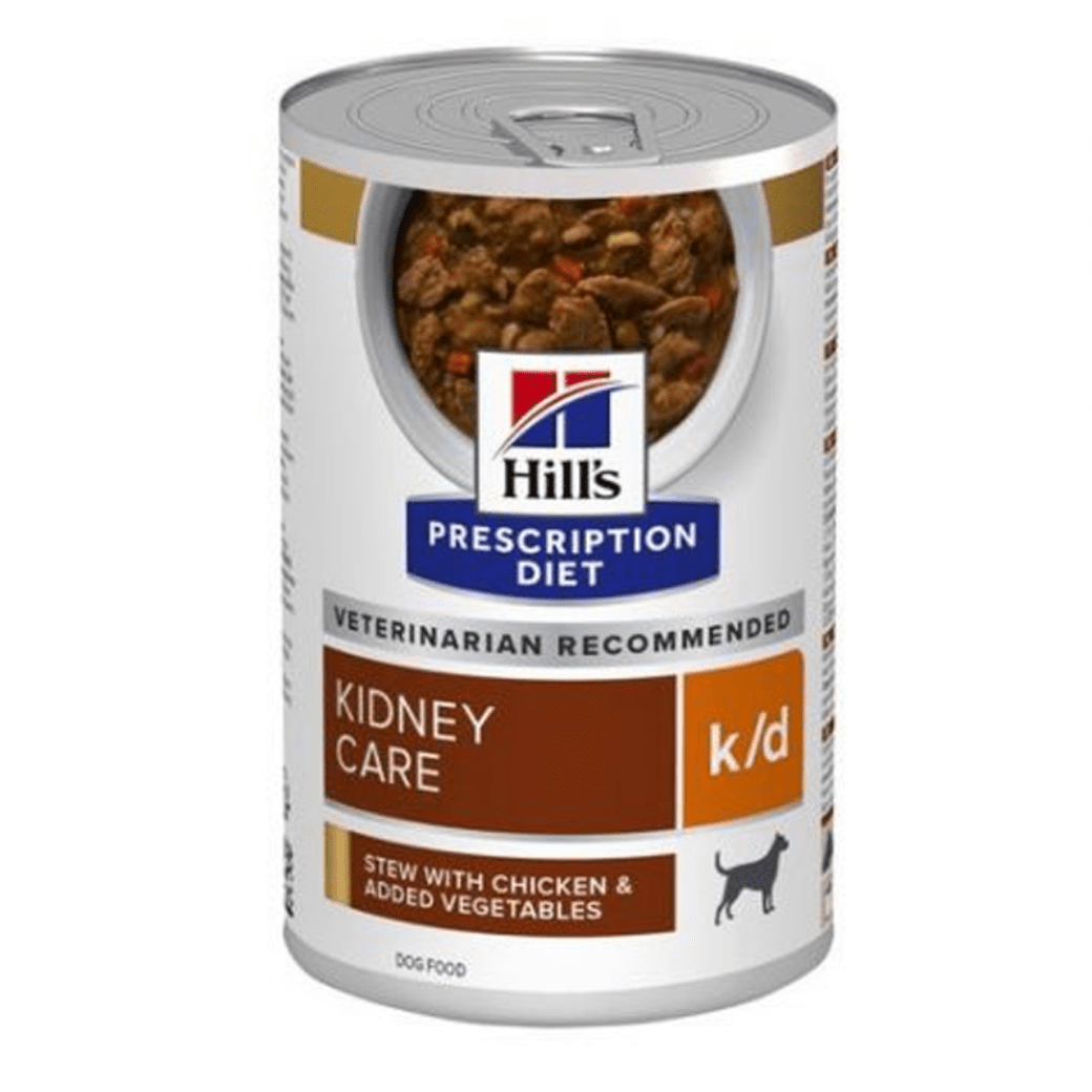Hill's Prescription Diet Kidney Care k/d Canine Chicken Vegetable Stew ฮิลล์ อาหารเปียกสำหรับสุนัขโรคไต สูตรไก่และผัก - 12.5 oz.