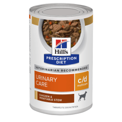 Hill’s Prescription Diet Urinary Care c/d Canine Chicken Vegetable Stew ฮิลล์ อาหารชนิดเปียก สำหรับสุนัขมีปัญหาเรื่องนิ่ว สูตรไก่และผัก – 12.5 oz.