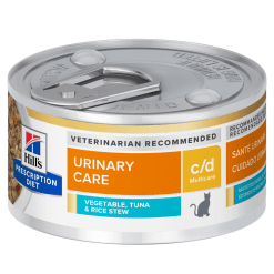 Hill’s Prescription Diet อาหารแมว สูตร c/d Multicare Feline Vegetable Tuna & Rice Stew ฮิลล์ อาหารแมวเปียกสำหรับบำรุงระบบทางเดินปัสสาวะ 2.9 oz.