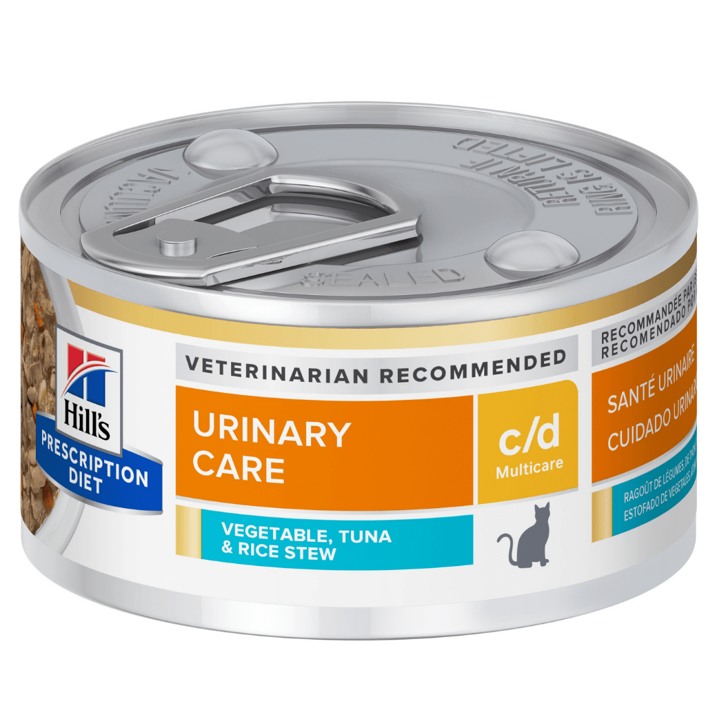 Hill's Prescription Diet อาหารแมว สูตร c/d Multicare Feline Vegetable Tuna & Rice Stew ฮิลล์ อาหารแมวเปียกสำหรับบำรุงระบบทางเดินปัสสาวะ 2.9 oz.