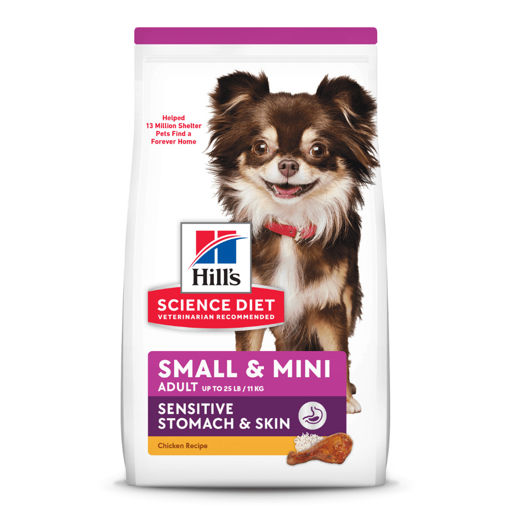 Hill's Science Diet Adult Sensitive Stomach & Skin Small & Mini Chicken Recipe อาหารสุนัขพันธุ์เล็ก อายุ 1-6 ปี สูตรทางเดินอาหารบอบบางและบำรุงขน